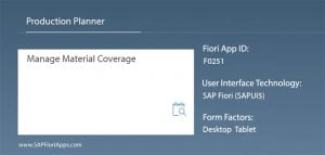 Read more about the article F0251 – Manage Material Coverage