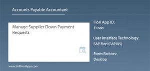 F1688 – Manage Supplier Down Payment Requests