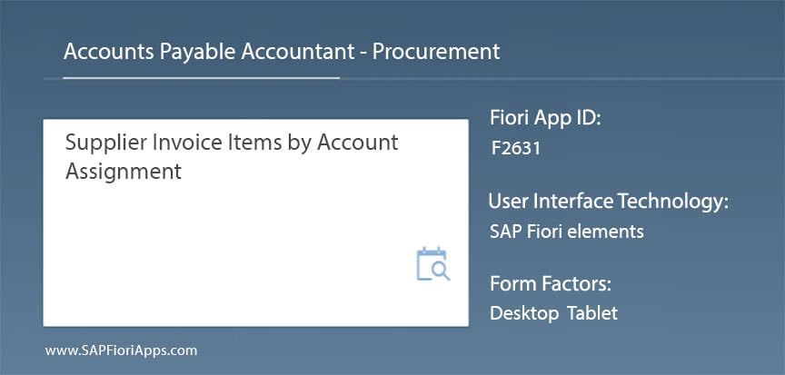 F2631 – Supplier Invoice Items by Account Assignment