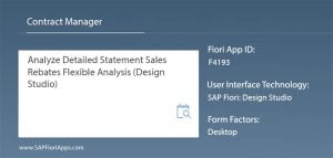 F4193 – Analyze Detailed Statement Sales Rebates Flexible Analysis (Design Studio)