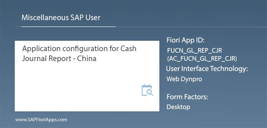 You are currently viewing FUCN_GL_REP_CJR (AC_FUCN_GL_REP_CJR) – Application configuration for Cash Journal Report – China