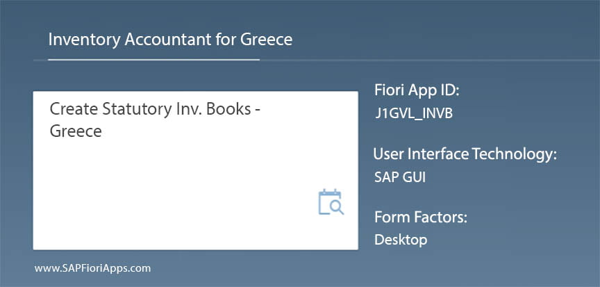 J1GVL_INVB – Create Statutory Inv. Books – Greece
